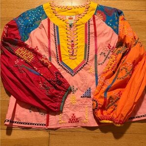 Colorful Farm Rio Embroidered Blouse